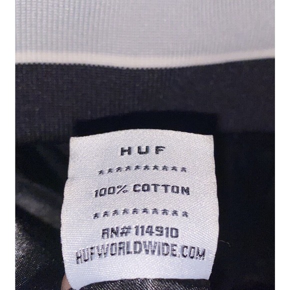 Huf Mens Bomber Jacket Classic Black Black Grey collar & cuffs Size Large - Picture 6 of 9